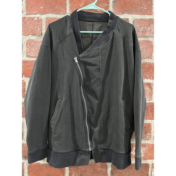Lululemon Gray Black Mula Bundle Wrap Zip Jacket Womens Size 8 - Picture 3 of 9